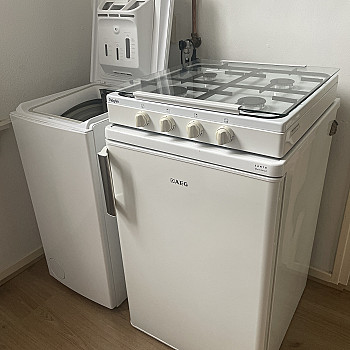 Fridge, hob and washing machine