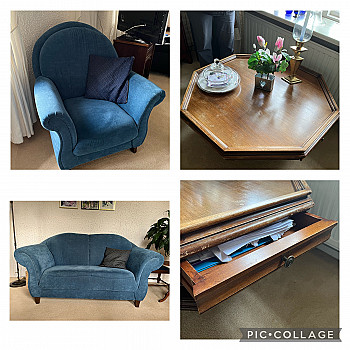 Sofa, chair and coffee table