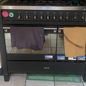Stove with double oven