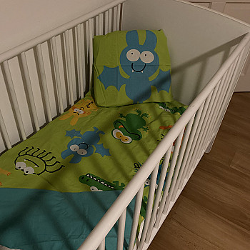 Children&#39;s bed 100x60 with mattress and duvet + duvet cover 