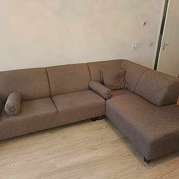 Right corner sofa with matching armchair, Taupe.