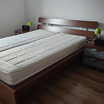 Ikea Hopen bed 160/200 with bedside tables.