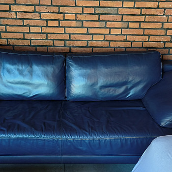 2x Rolf Benz 3 chintz leather sofas 
