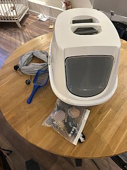 صندوق فضلات القطط وألعاب القطط 