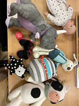 Bag full of cuddly toys