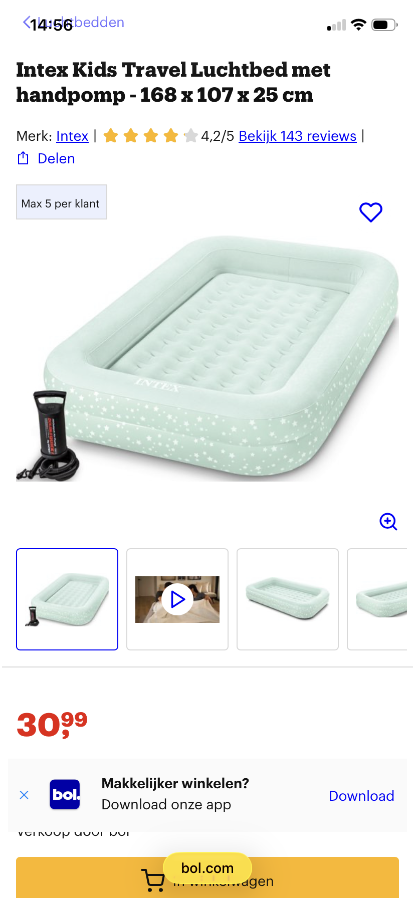 Intex air mattress for children